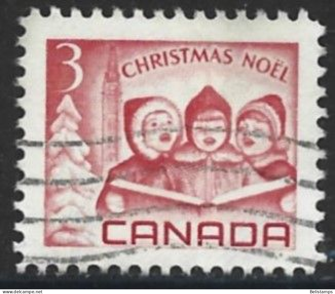 Canada 1967. Scott #476 (U) Christmas, Singing Children And Peace Tower, Ottawa - Used Stamps