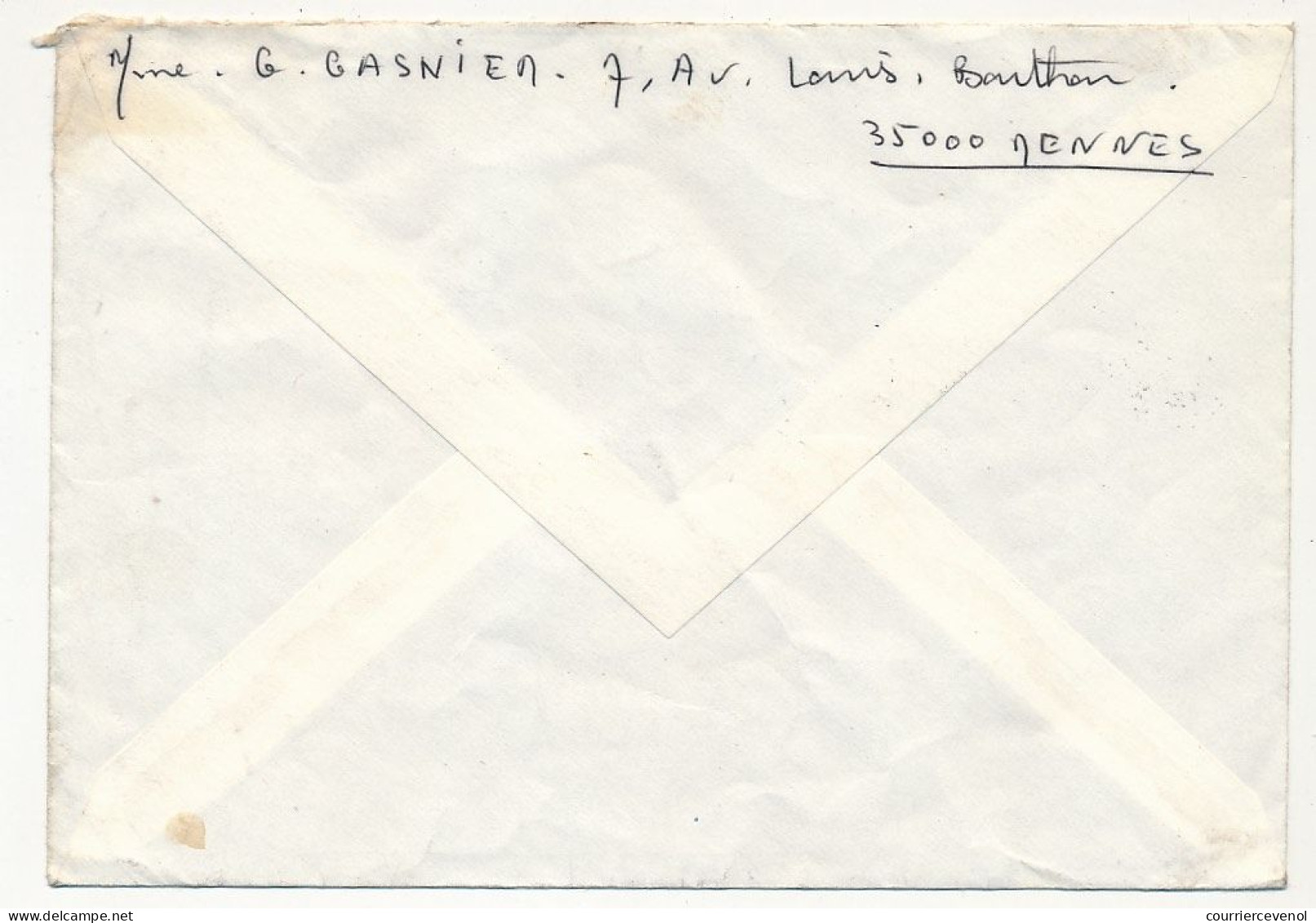 Enveloppe Affr. 0,50 Bequet - Sans Oblitération, Mais Cachet "Courrier Détérioré Lors De L'accident Aérien Du 25.7.74" - 1971-1976 Marianne (Béquet)