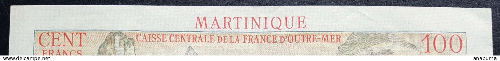 billet 100 francs Martinique La Bourdonnais, Francs, Caisse Centrale de la France d'Outre-Mer