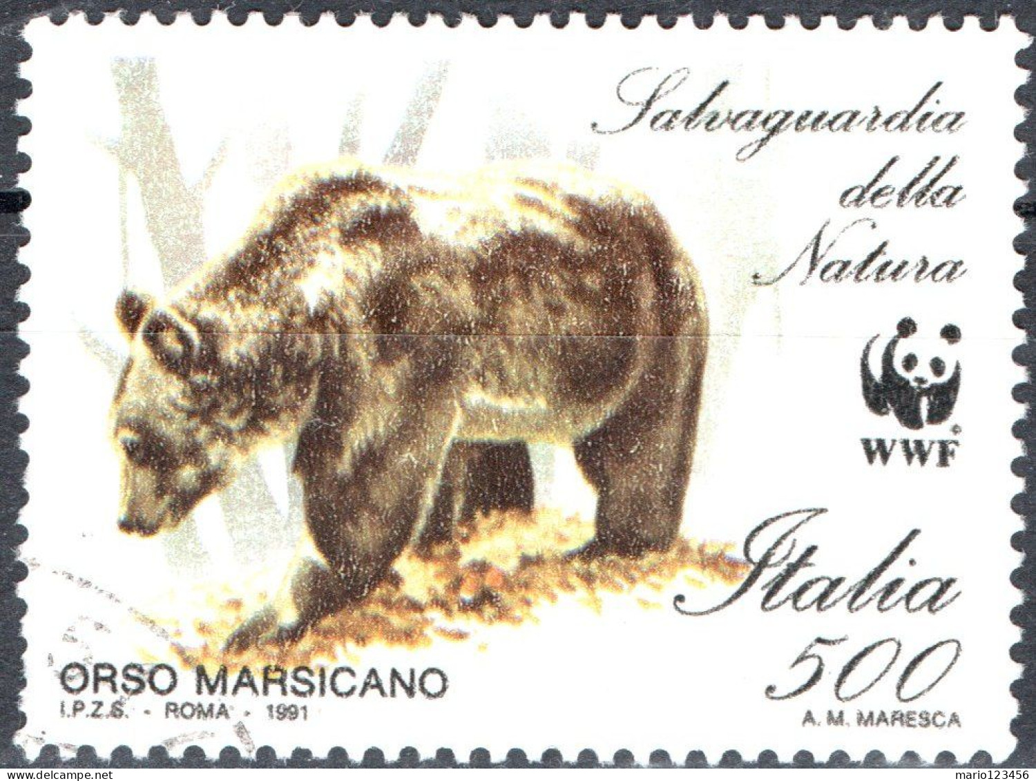 ITALIA, ITALY, FAUNA, PROTEZIONE NATURA, 1991, USATI Scott:IT 1854, Yt:IT 1926 - 1991-00: Gebraucht