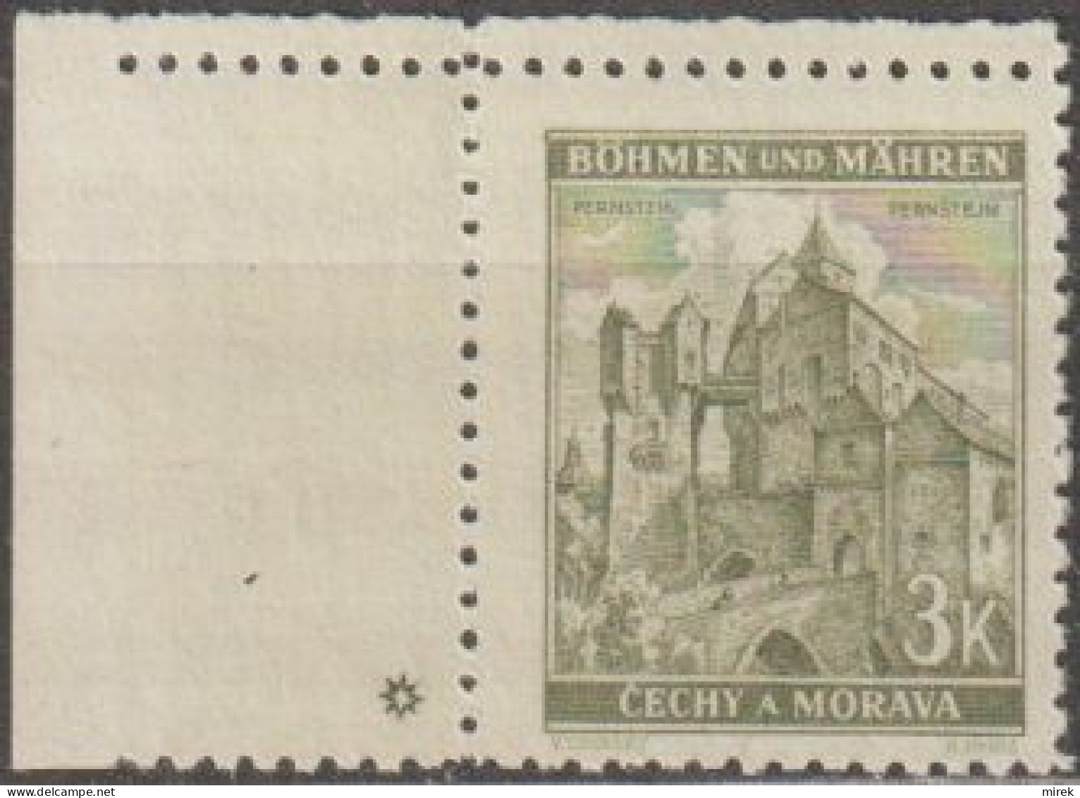 092/ Pof. 61, Yellow Green; Corner Stamp, Plate Mark * - Neufs