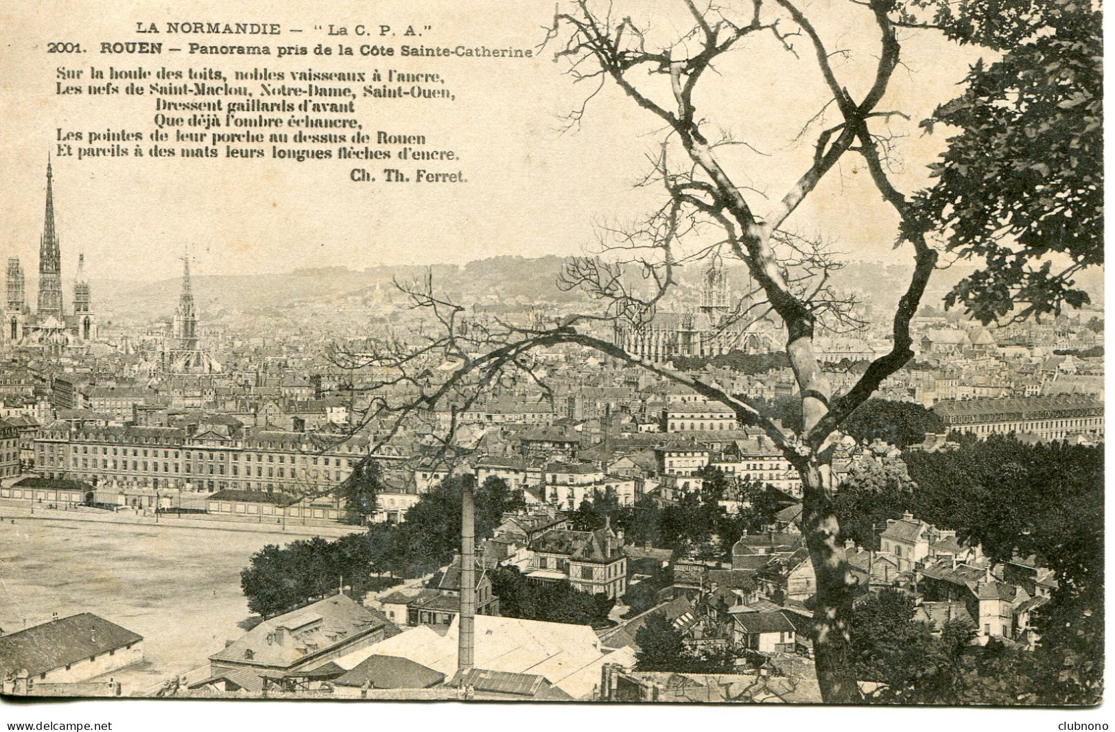 CPA -  ROUEN - PANORAMA PRIS DE LA COTE SAINTE-CATHERINE (1905) - Rouen