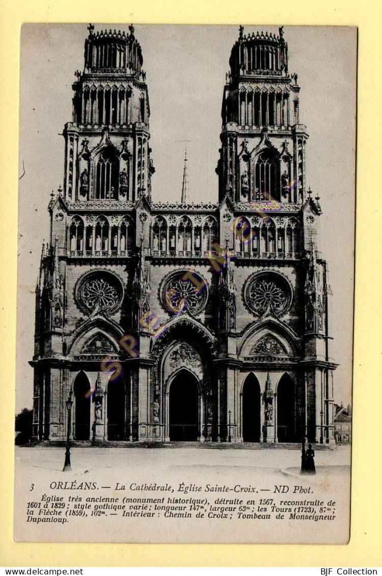 45. ORLEANS - La Cathédrale, Eglise Sainte-Croix (voir Scan Recto/verso) - Orleans