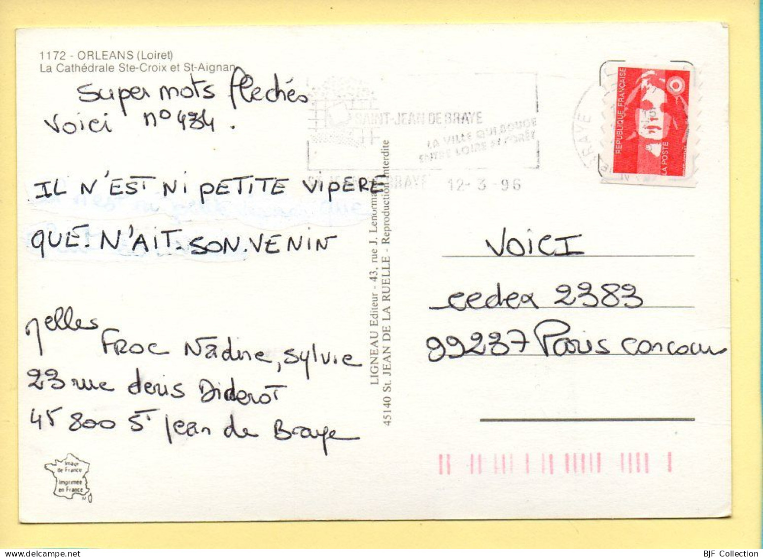 45. ORLEANS – La Cathédrale Sainte-Croix Et Saint-Aignan (voir Scan Recto/verso) - Orleans