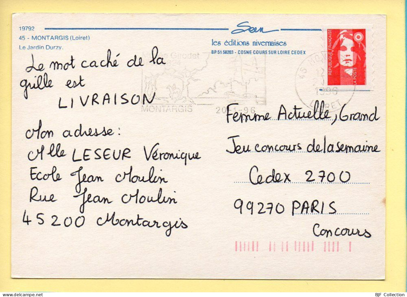 45. MONTARGIS – Le Jardin D'urzy / Fleurs (voir Scan Recto/verso) - Montargis