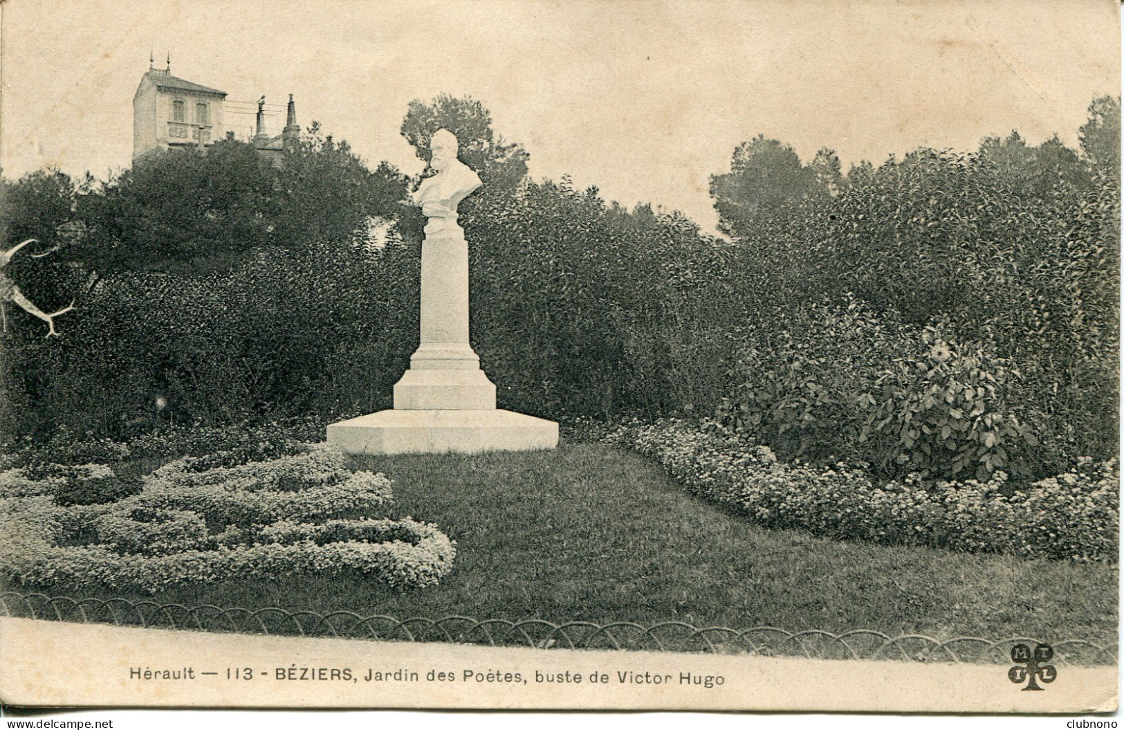 CPA - BEZIERS - JARDIN DES POETES, BUSTE DE VICTOR HUGO - Beziers