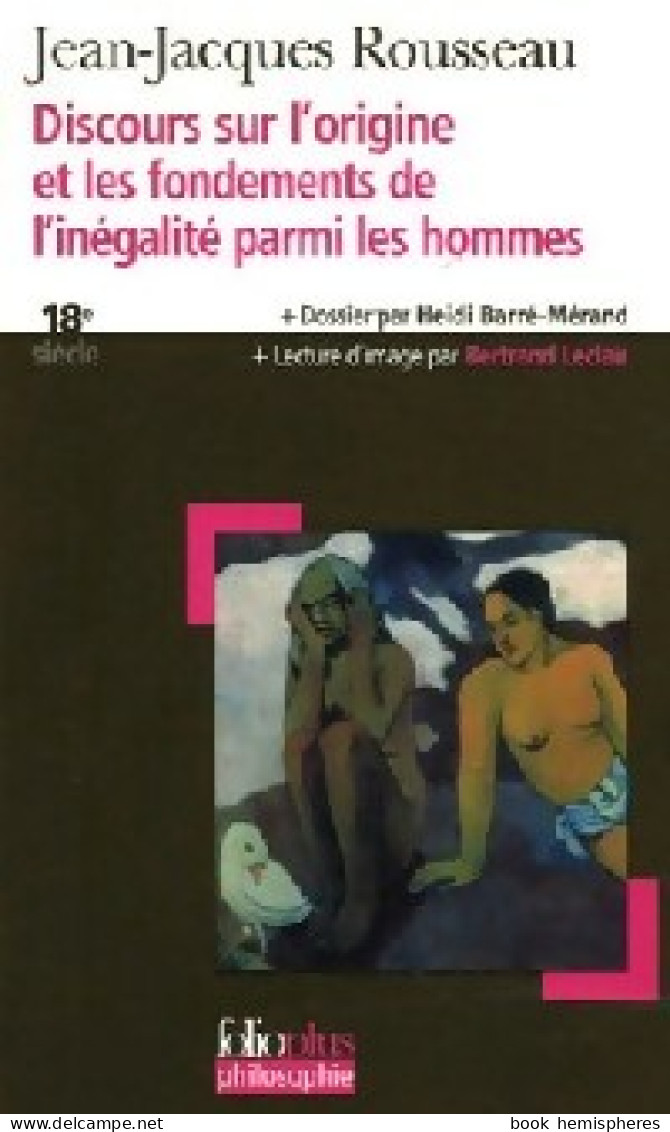 Discours Sur L'origine Et Les Fondements De L'inégalité Parmi Les Hommes (2006) De Jean-Jacques Rou - Psicología/Filosofía