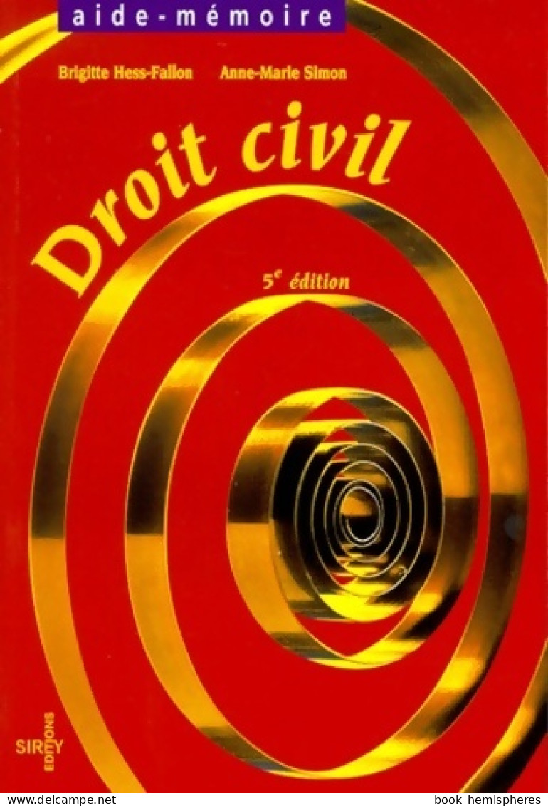 Droit Civil (1999) De Anne-Marie Hess-Fallon - Recht