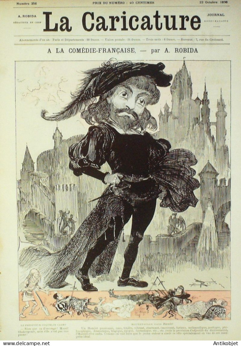 La Caricature 1886 N°356 Mounet-Sully Hamlet Robida Philosophie Faria Trock - Zeitschriften - Vor 1900