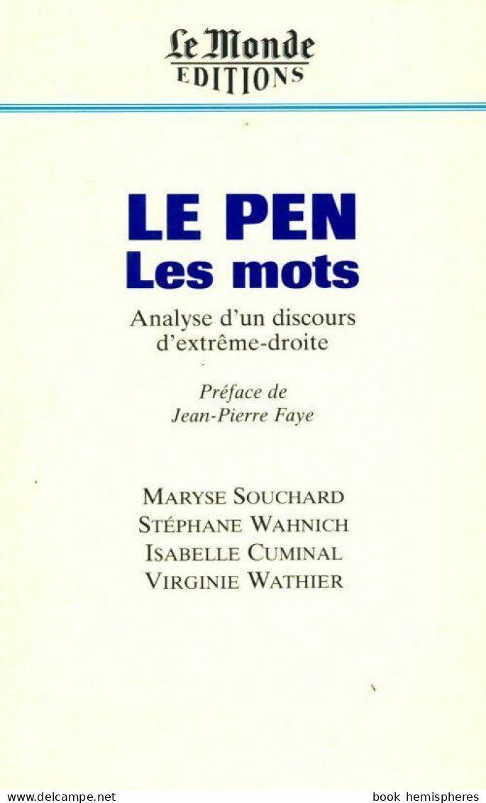 Le Pen, Les Mots (1997) De Collectif - Politique