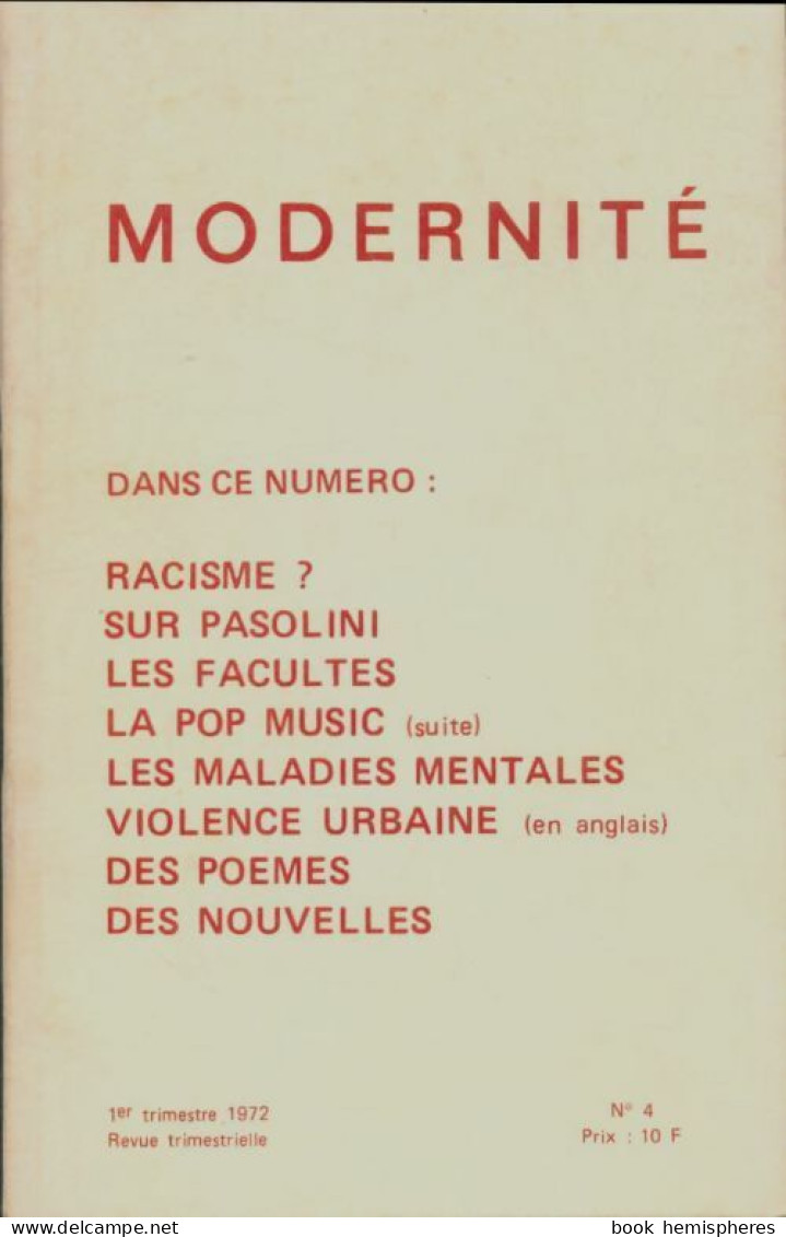 Modernité N°4 (1972) De Collectif - Non Classés