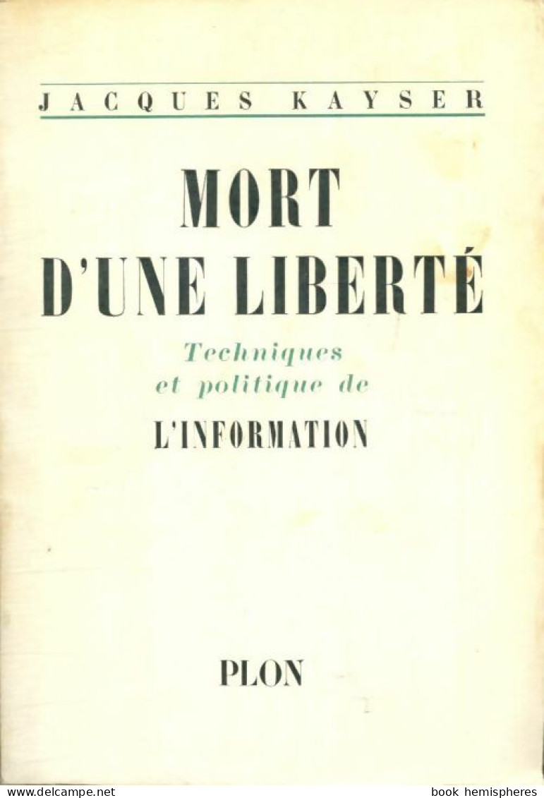 Mort D'une Liberté (1955) De Jacques Kayser - Cine / Televisión