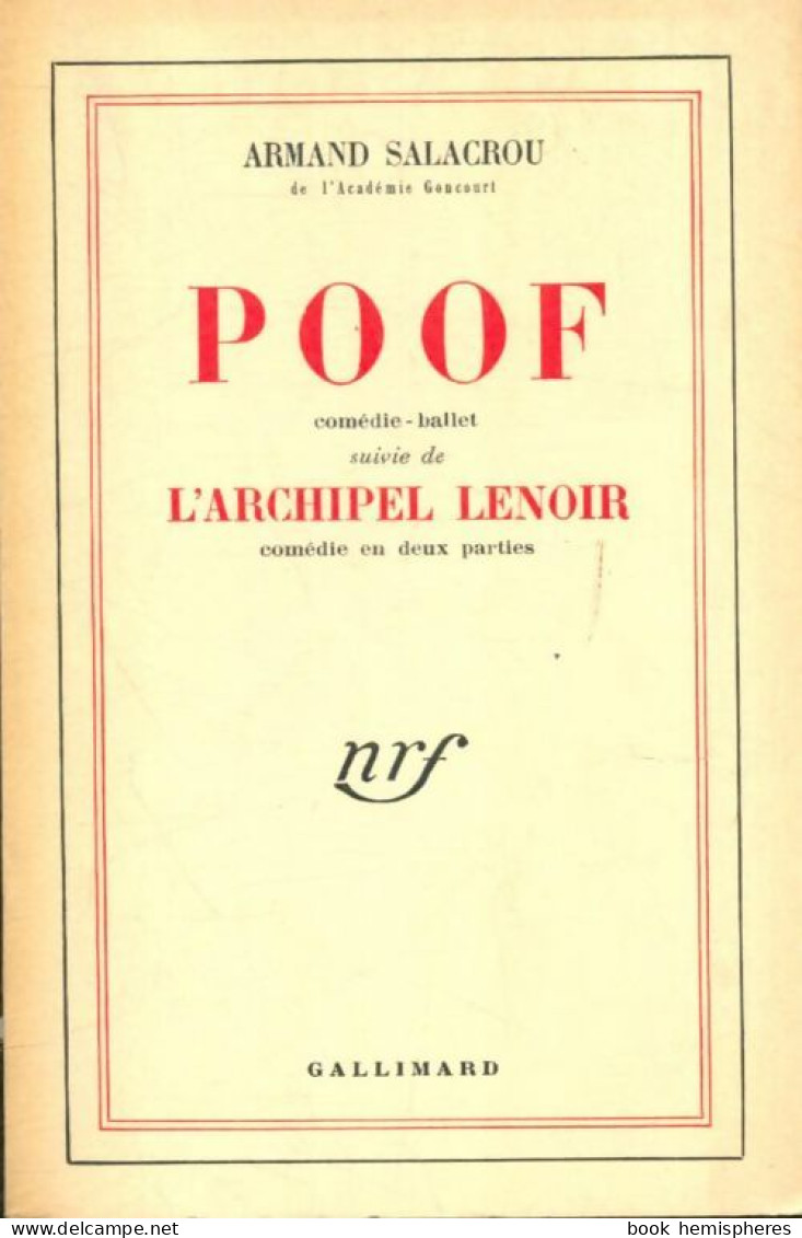 Poof / L'archipel Lenoir (1950) De Armand Salacrou - Sonstige & Ohne Zuordnung