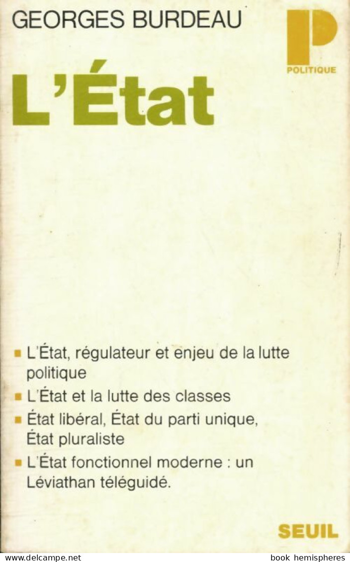 L'État (1970) De Georges Burdeau - Politique