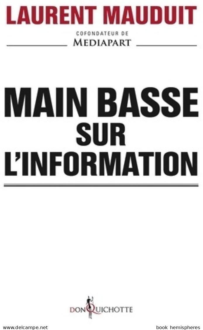 Main Basse Sur L'information (2016) De Laurent Mauduit - Film/ Televisie