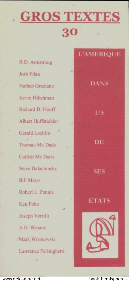 Gros Textes N°30 (2001) De Collectif - Non Classificati