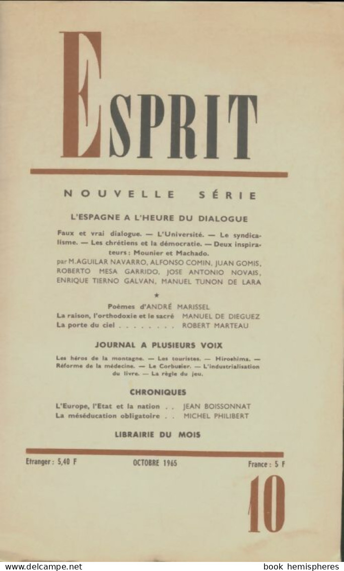 Esprit N°342 (1965) De Collectif - Unclassified