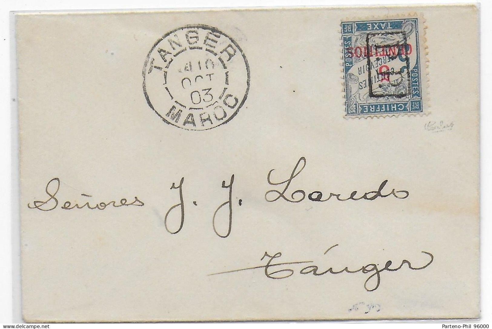MAROC - 1903 - TRES RARE YVERT N°18 / ENV. De TANGER SIGNEE CALVES - Briefe U. Dokumente