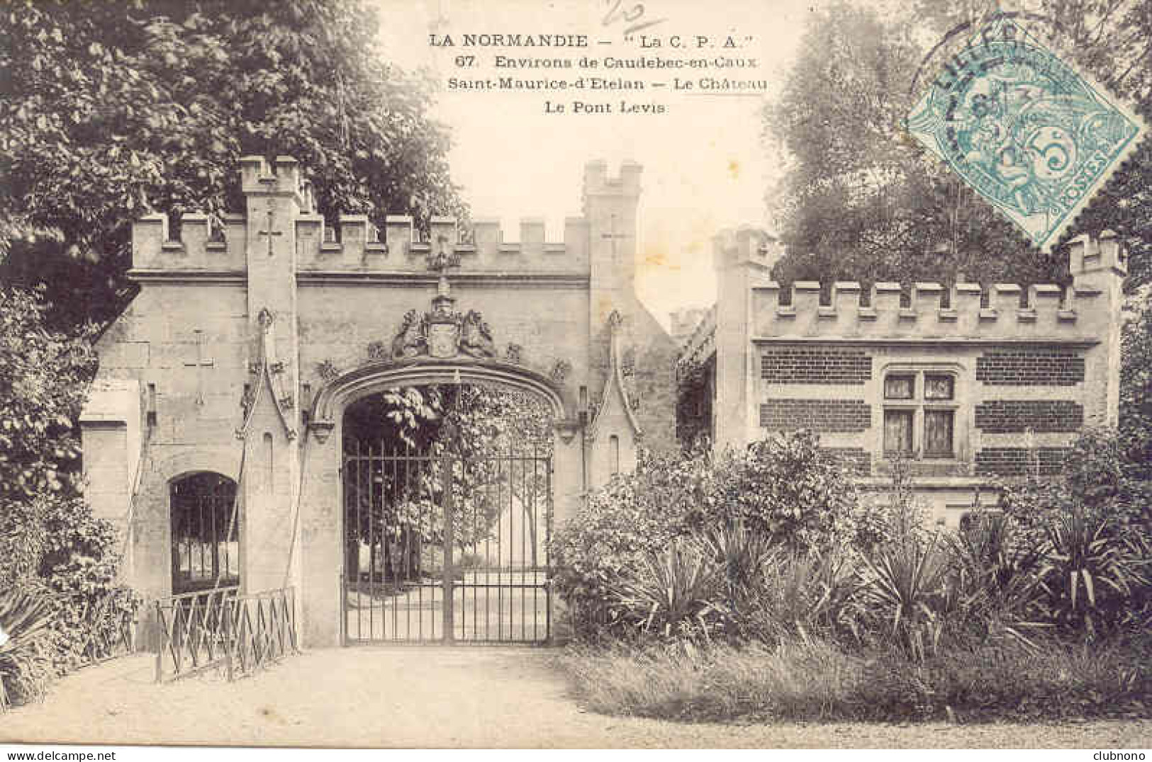 CPA - ST MAURICE D'ETELAN - LE CHATEAU, LE PONT LEVIS (RARE ET BEAU CLICHE) - Other & Unclassified