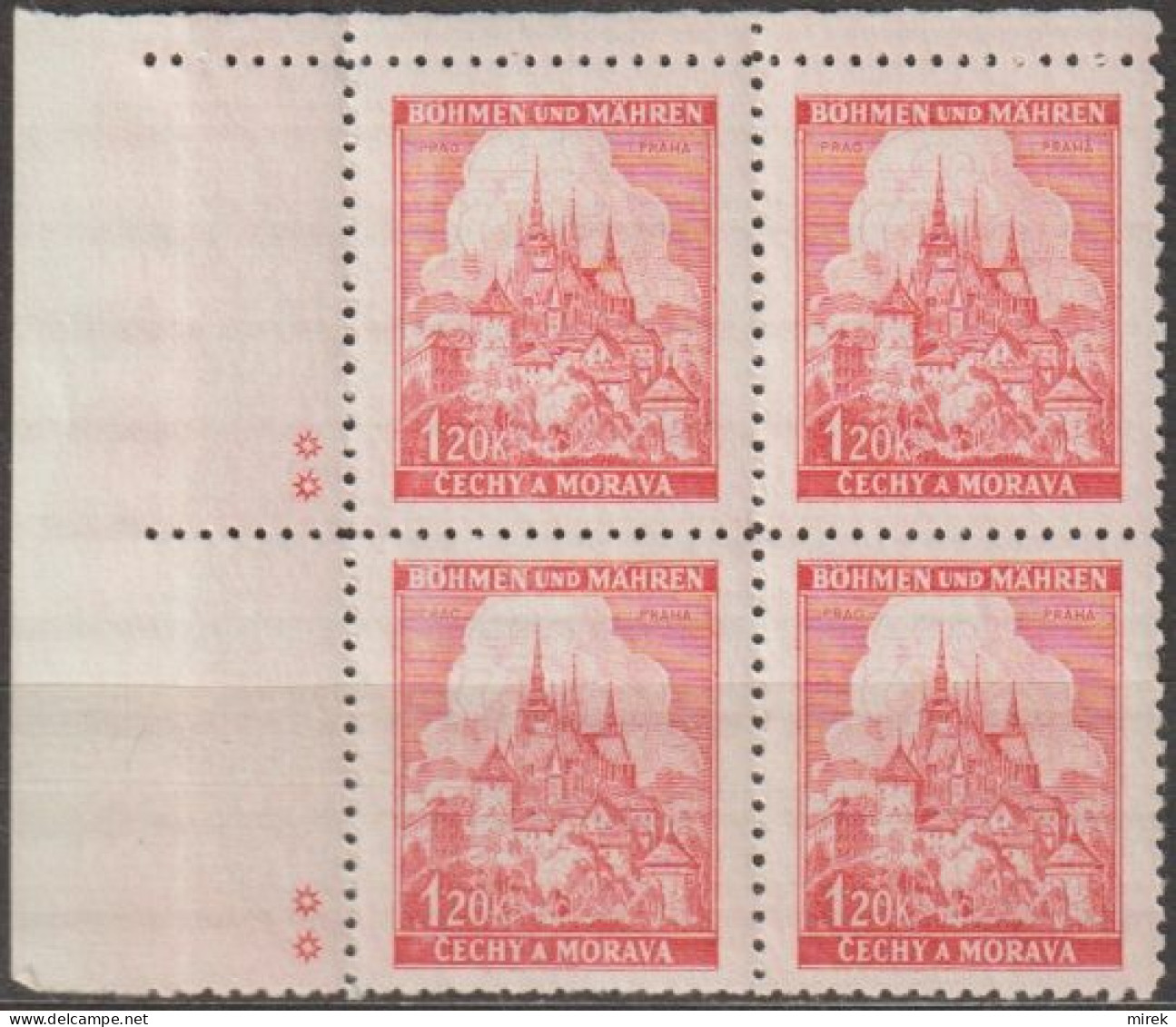 096/ Pof. 57; Corner 4-block, Plate Mark ** - Unused Stamps