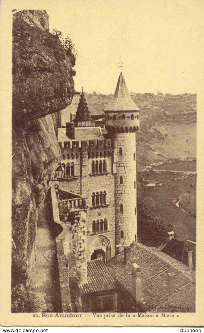 CPA - ROCAMADOUR - VUE PRISE DE LA "MAISON A MARIE" (BELLE CARTE BISTRE) - Rocamadour