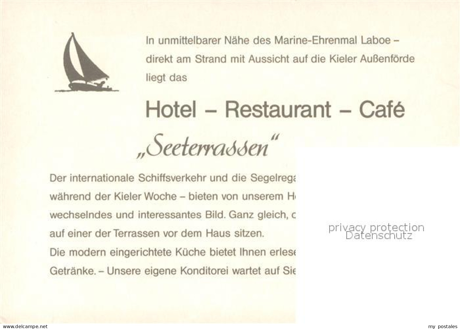 73722314 Laboe Hotel-Cafe Seeterrassen Strand Informationen Laboe - Laboe