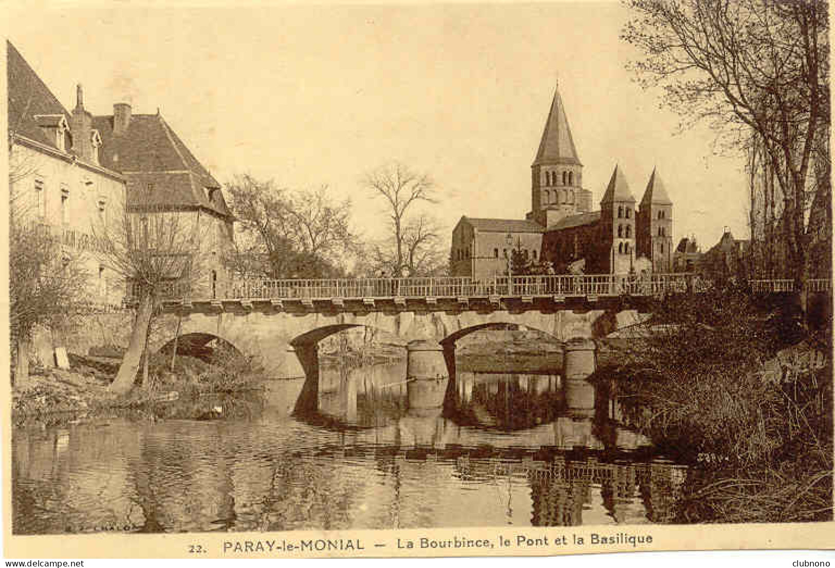 CPA - PARAY LE MONIAL - LA BOURBINCE, LE PONT ET LA BASILIQUE - Paray Le Monial