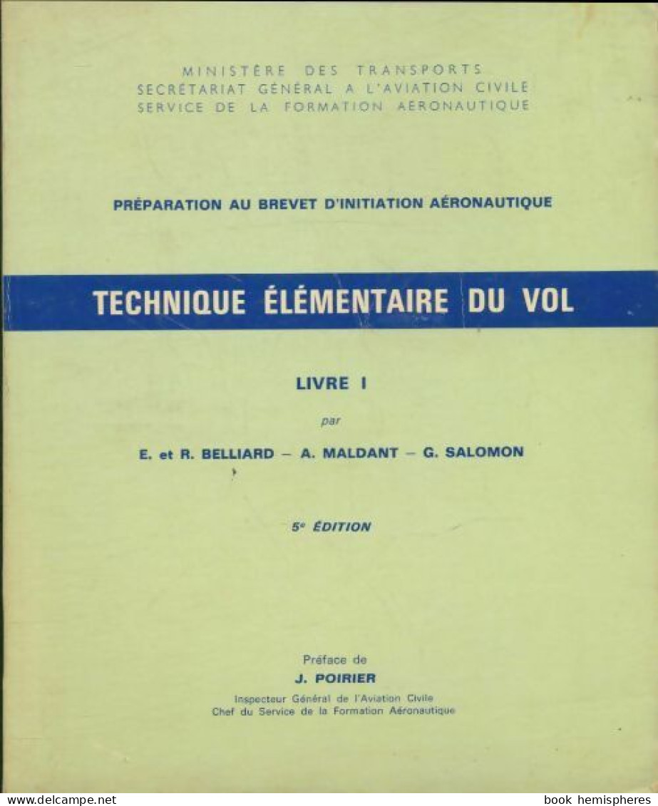 Technique élémentaire Du Vol Tome I (1973) De Collectif - Vliegtuig