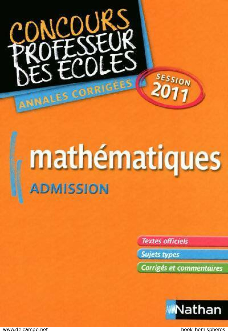 Maths CRPE Admission 2011 (2011) De Daniel Motteau - 18+ Years Old