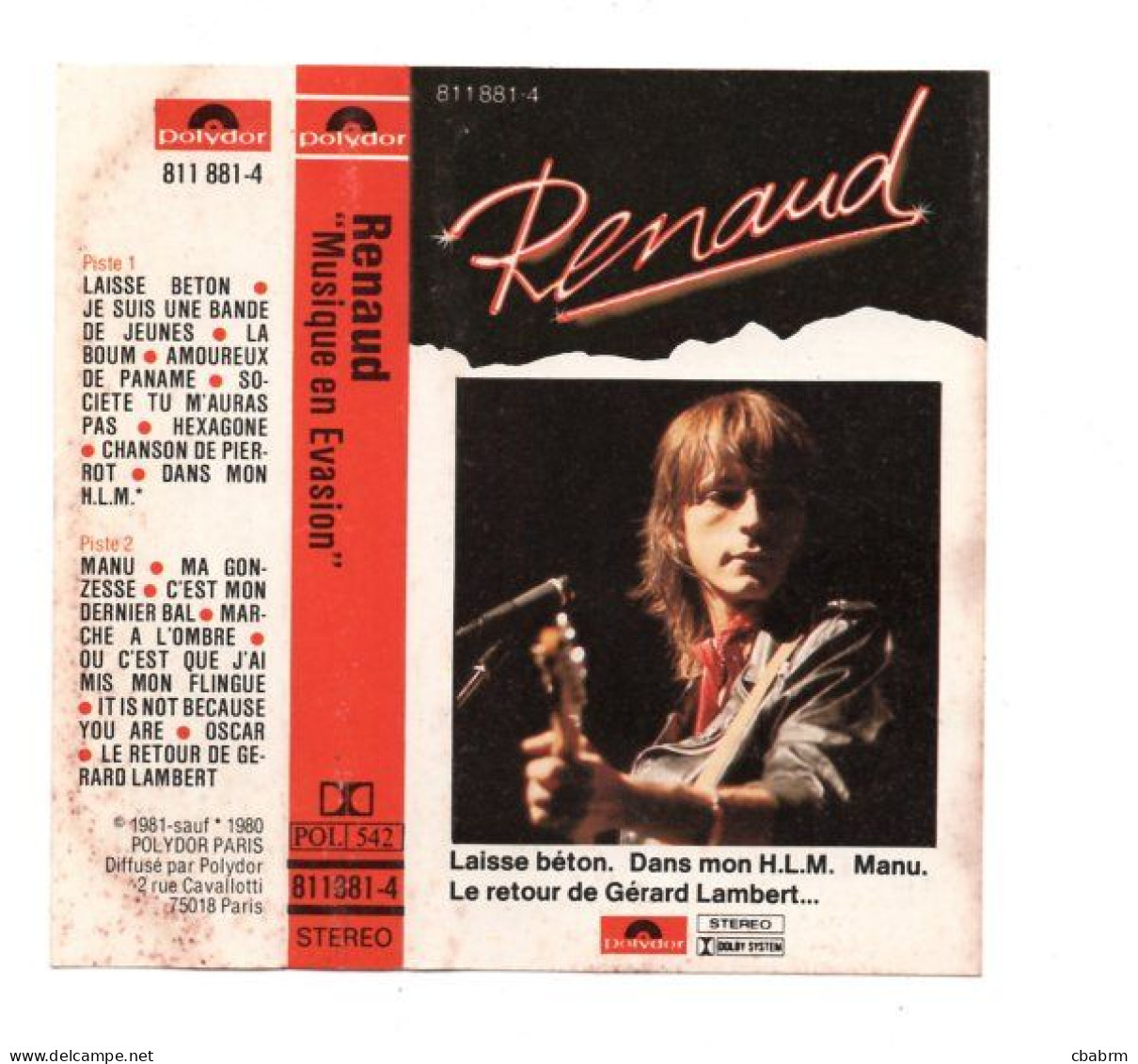 K7 CASSETTE RENAUD MUSIQUE EN EVASION 1981 FRANCE POLYDOR 811881-4 ORIGINALE - Audiocassette