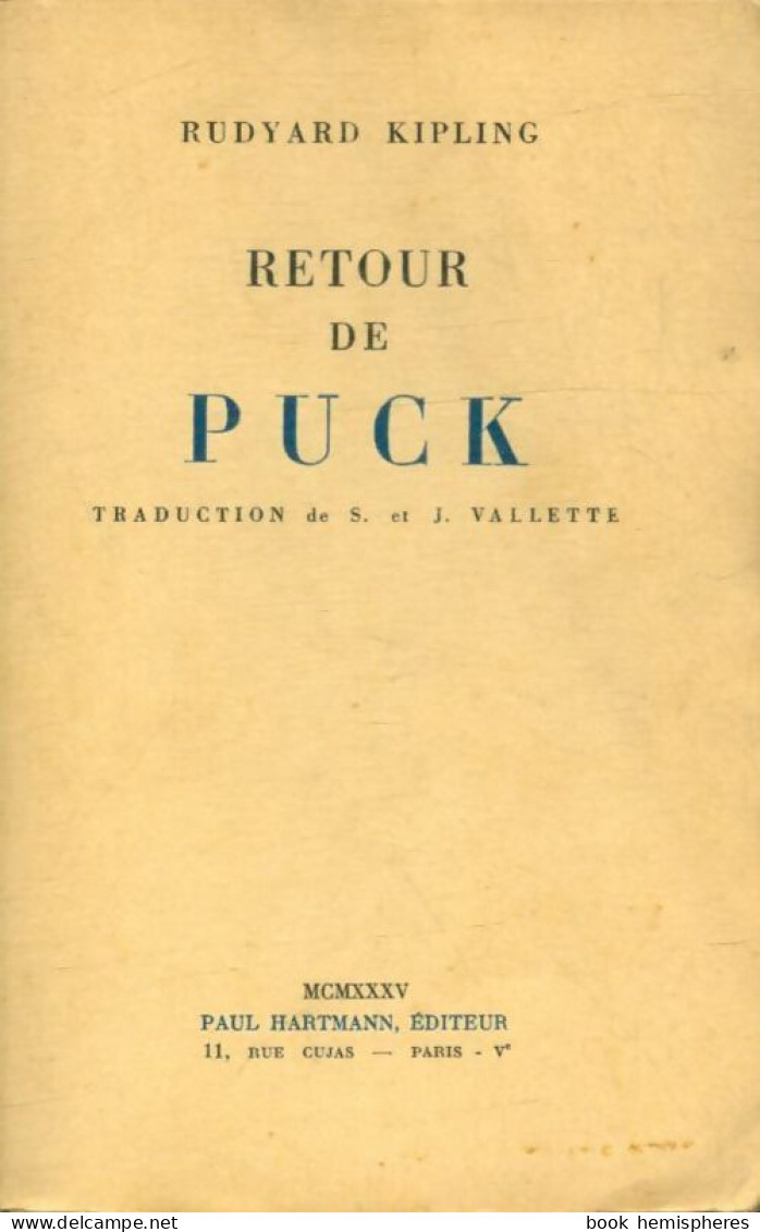 Retour De Puck (1935) De Rudyard Kipling - Fantastique