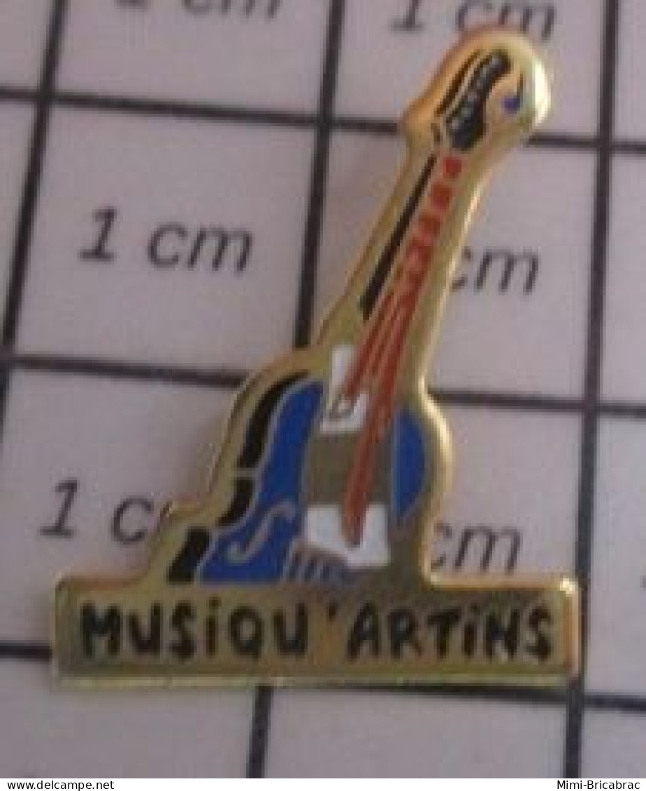 3417 Pin's Pins / Beau Et Rare / MUSIQUE / VIOLON CONTREBASSE ? MUSIQU'ARTINS - Muziek