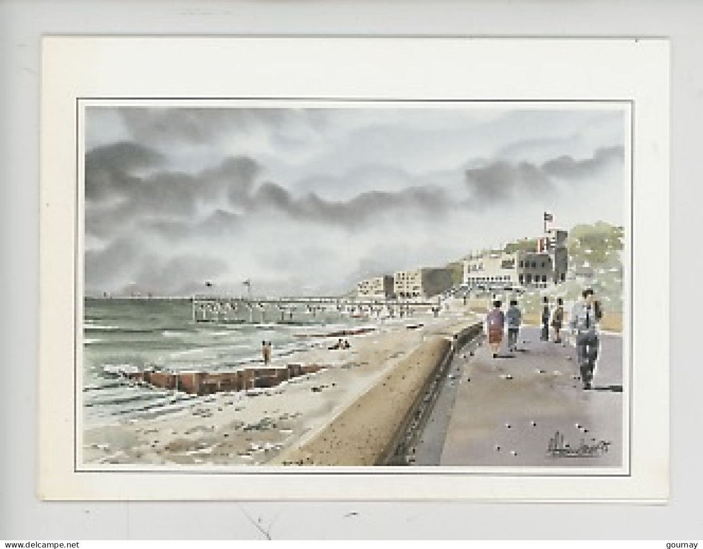 Le Havre Sainte Adresse Aquarelle Jean Claude Malandain Né 1946, "les Régates" (cp Double Vierge) - Portuario