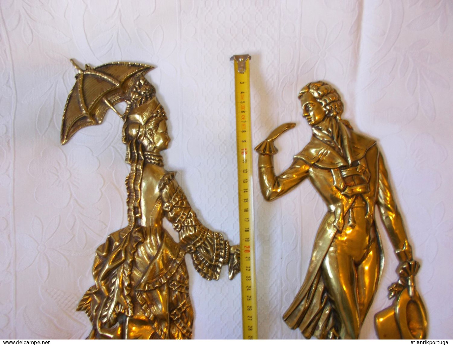 Vintage 2 Stück Messing Wandapplikationen Wandschmuck - Bronzes