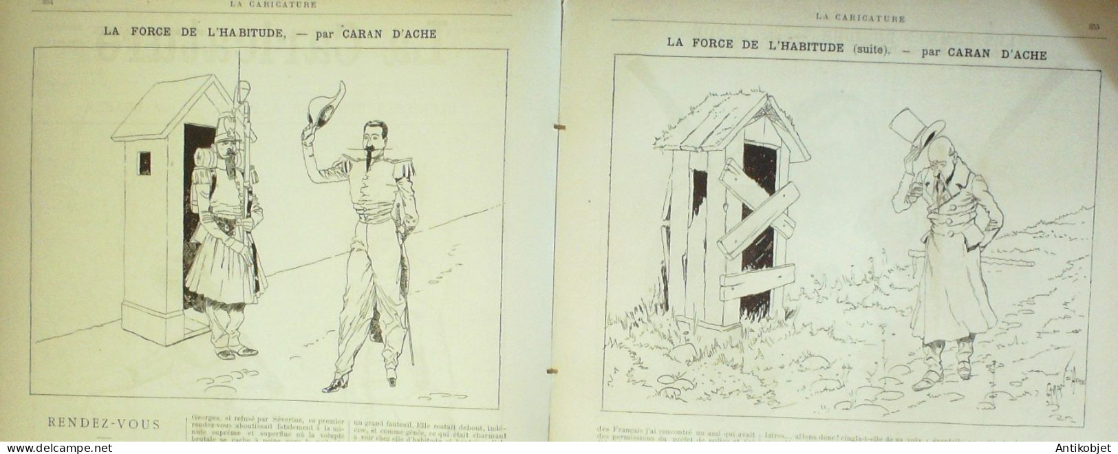 La Caricature 1886 N°357 Draner Vigeant Par Luque Drame Rue Chose Coll-Toc Caran D'Ache - Magazines - Before 1900