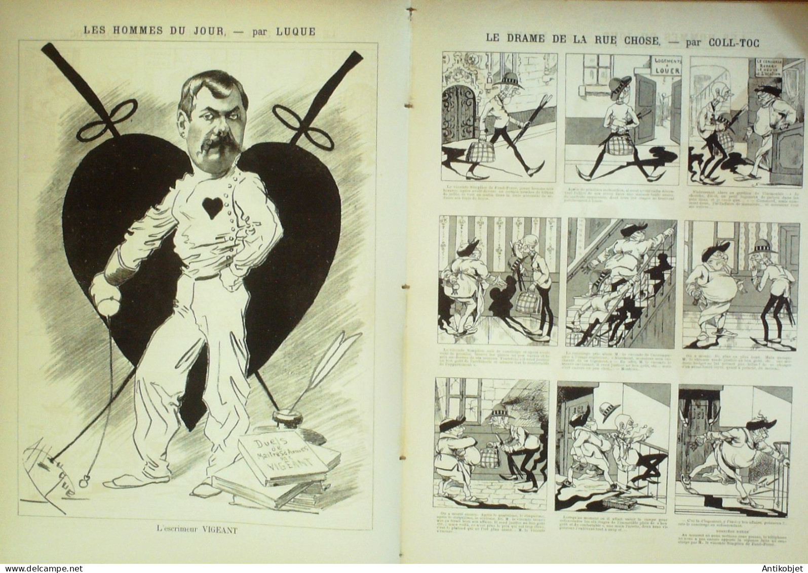 La Caricature 1886 N°357 Draner Vigeant Par Luque Drame Rue Chose Coll-Toc Caran D'Ache - Revues Anciennes - Avant 1900