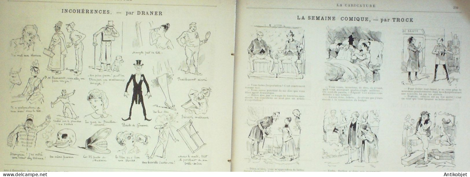 La Caricature 1886 N°357 Draner Vigeant Par Luque Drame Rue Chose Coll-Toc Caran D'Ache - Riviste - Ante 1900