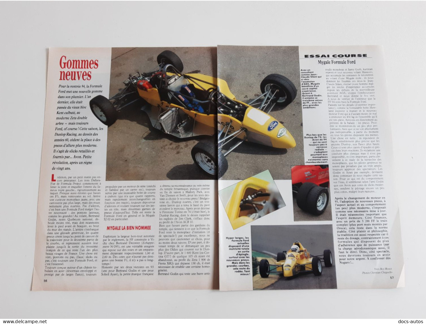 Coupure De Presse Sport Automobile Mygale Formule Ford - Otros & Sin Clasificación