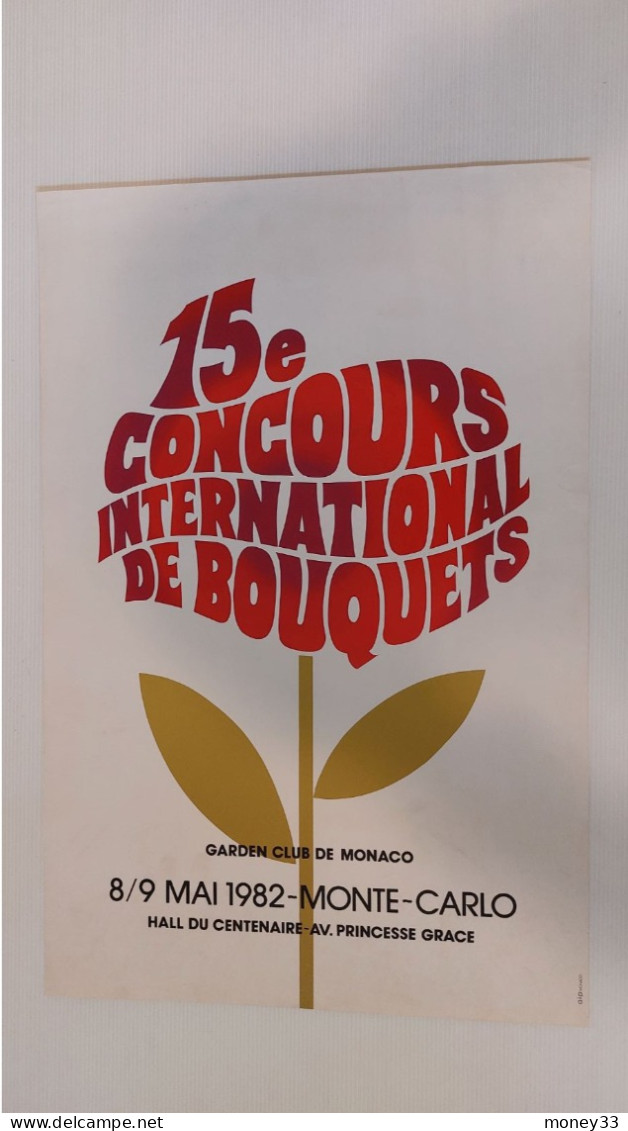 15em Concours International De Bouquets 8/9 Mai 1982 Garden Club De Monaco - Afiches