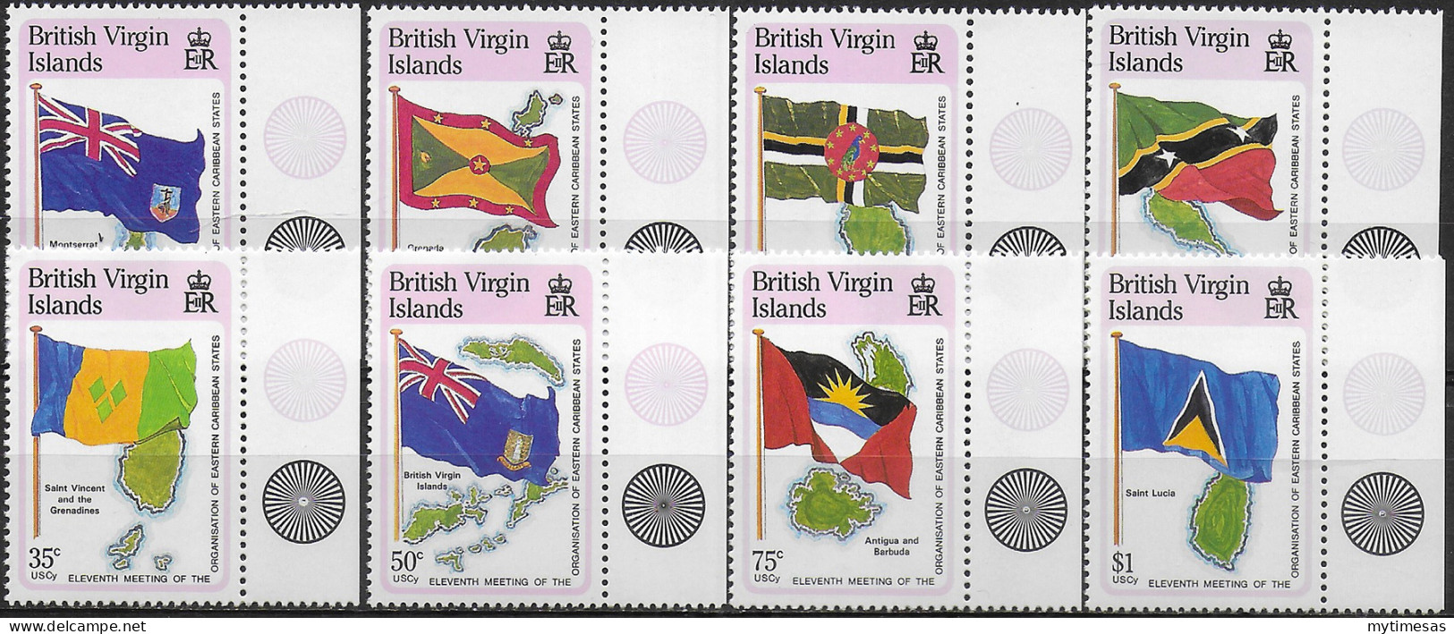 1987 British Virgin Islands Organization Of Eastern Caribbean 8v. MNH SG. N. 630/37 - Otros & Sin Clasificación