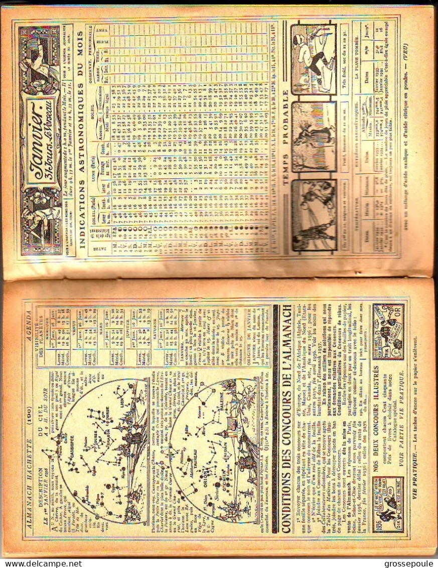 ALMANACH HACHETTE 1936 - BEL ETAT - PETITE ENCYCLOPEDIE POPULAIRE DE LA VIE PRATIQUE - Enciclopedie