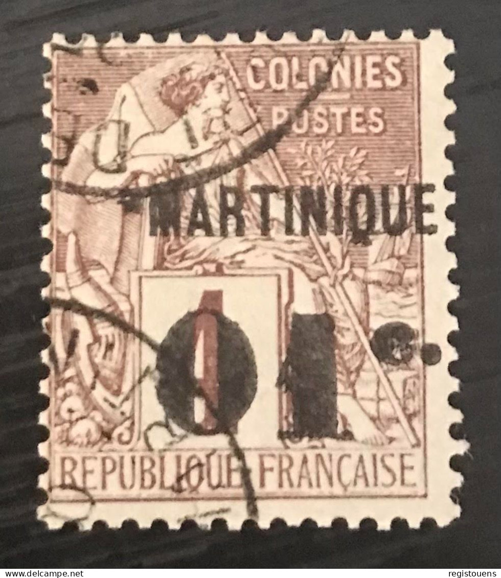 Timbre Oblitéré Martinique Yt 8 - 01 S. 4c - 1888-91 - Usados