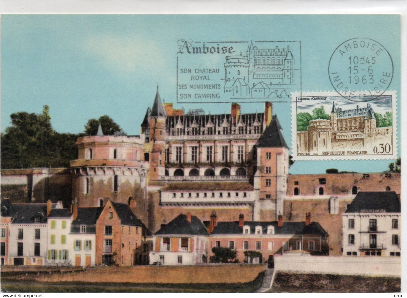 Carte Maxi1963 Premier Jour,  AMBOISE : Le Chateau - 1960-1969