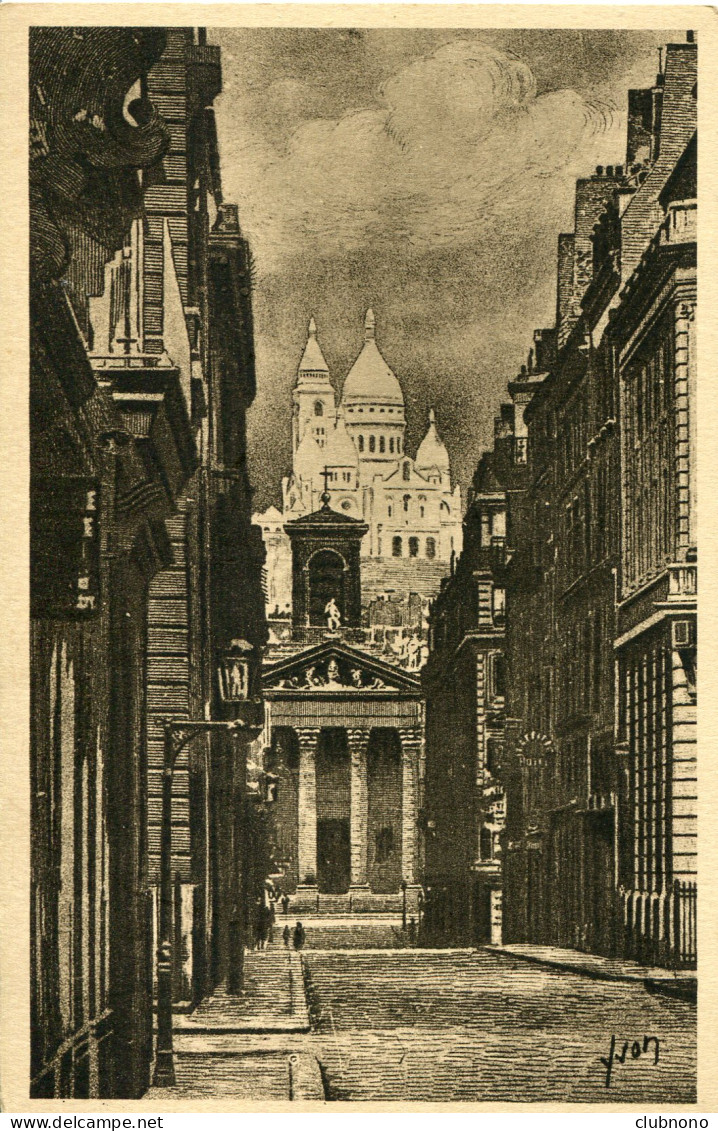 CPA -  PARIS - LE SACRE-COEUR VU DE LA RUE LAFFITTE - Sacré Coeur