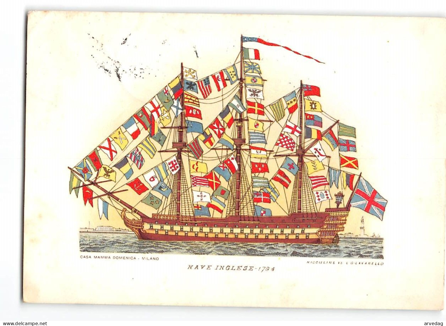 AG2691 NAVE INGLESE 1794 - STORIA DELLA NAVE SERIE 3 - CASA MAMMA DOMENICA MILANO - NICOULINE E G LAVARELLO - Sailing Vessels