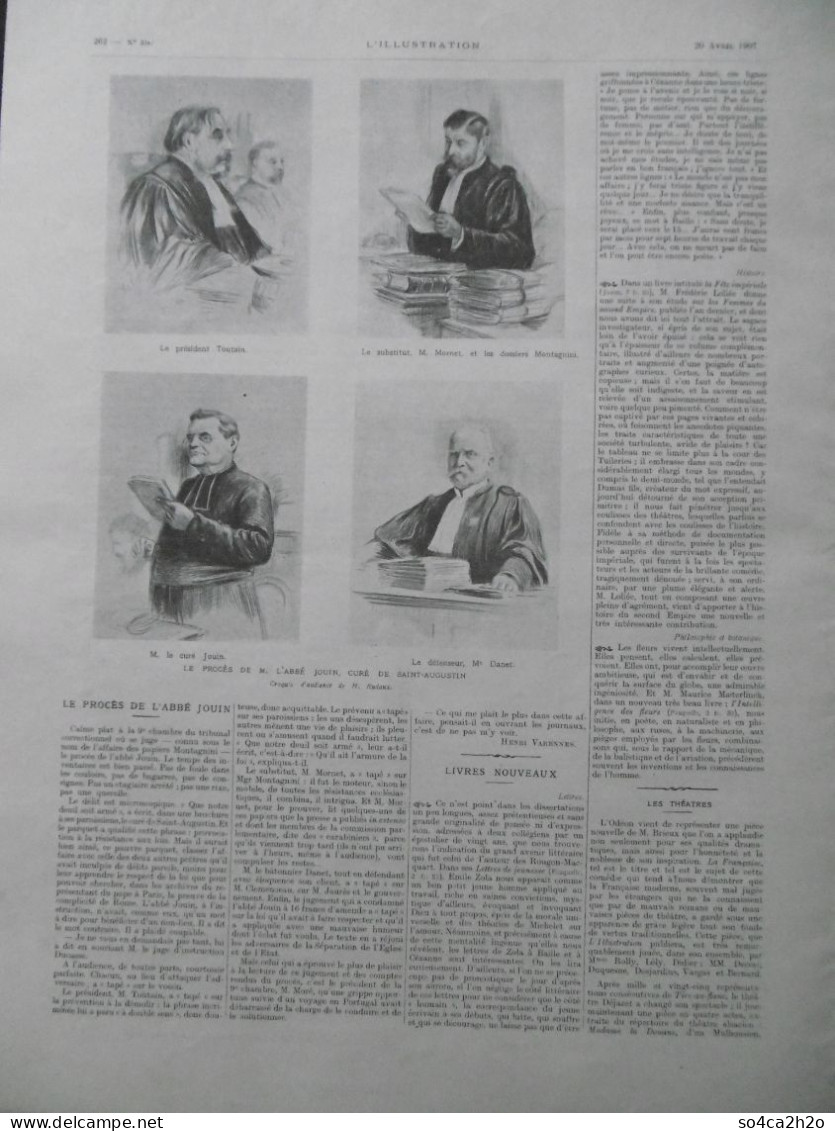 L'ILLUSTRATION N°3347 20/04/1907 La Question Du Théâtre De Nancy, Le Procès De L'abbé Jouin, Le Drame De Marakech - L'Illustration