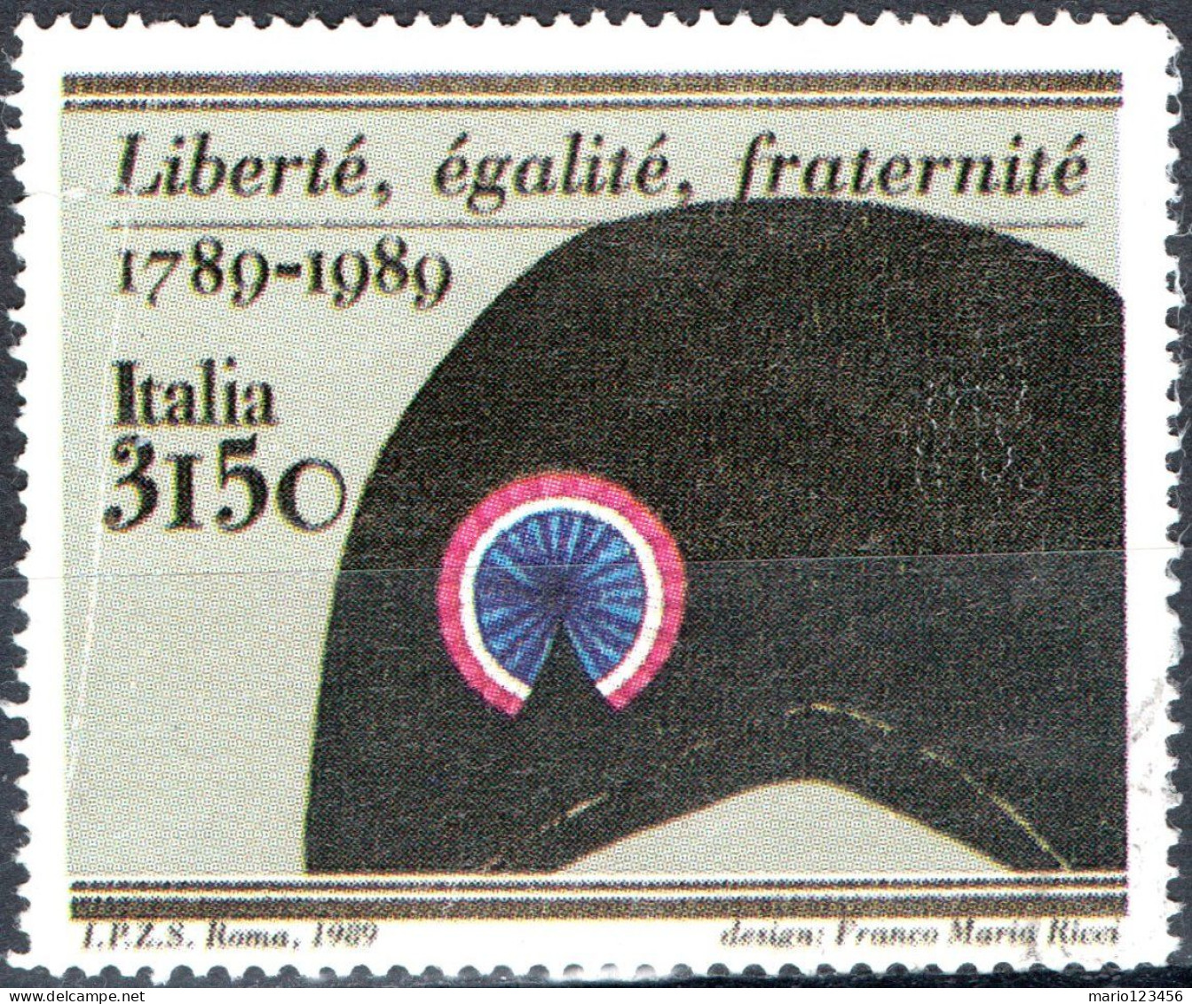 ITALIA, ITALY, RIVOLUZIONE FRANCESE, 1989, USATI Scott:IT 1784, Yt:IT 1824 - 1981-90: Used