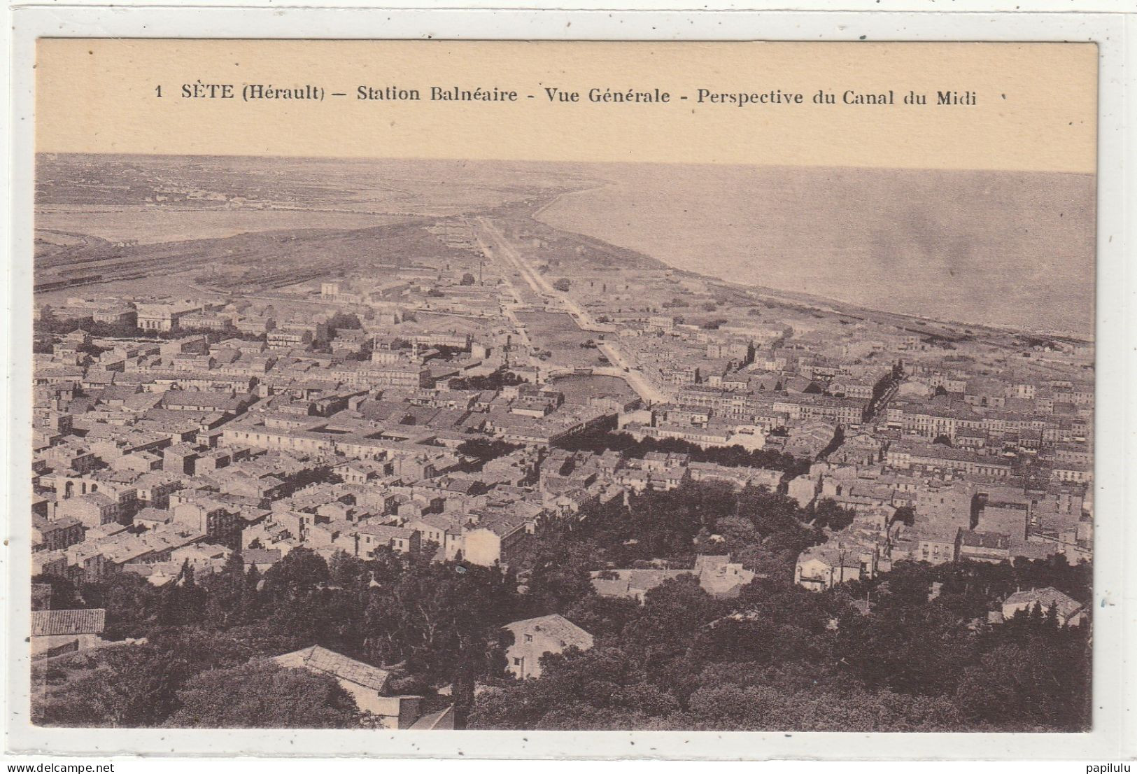 25 DEPT 34 : édit. C Denuc N° 1 : Sète Vue Générale , Perspective Du Canal Du Midi - Lamalou Les Bains