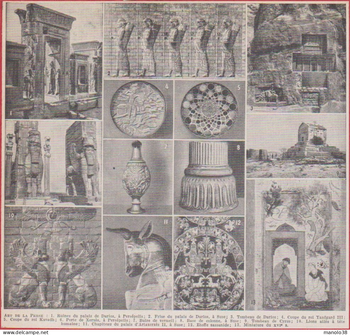 Art Perse. Perse. Architecture, Objets D'art, Miniature Etc... Larousse 1948. - Documenti Storici