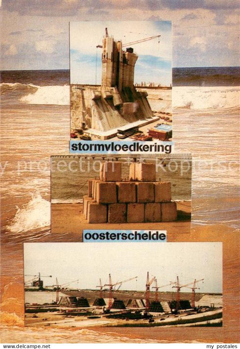 73722123 Ouddorp Aan Zee Hulpbrug Pijlers Stormvloedkering Oosterschelde Ouddorp - Autres & Non Classés